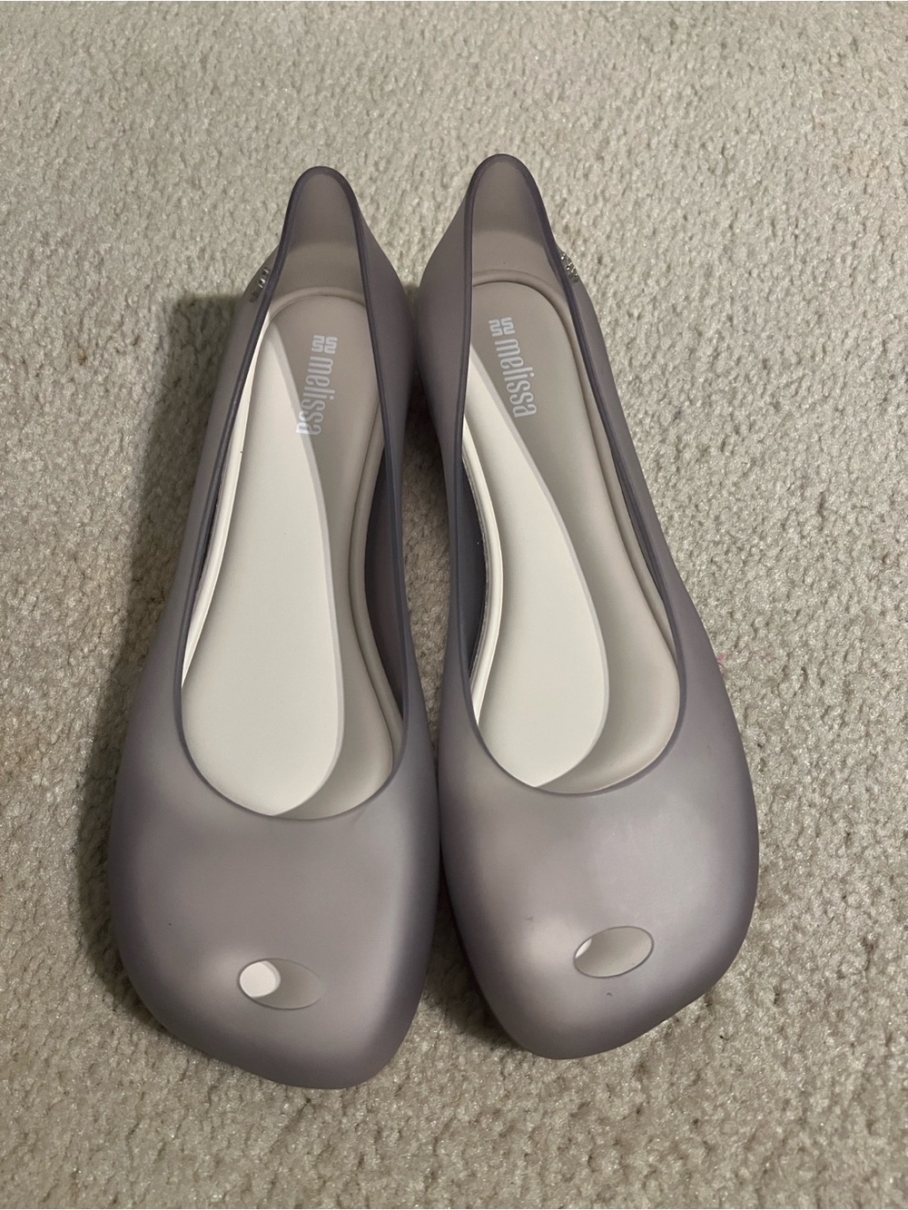 Melissa Ultragirl Futura Ballet Flats Clear Beige Size 9 EUC